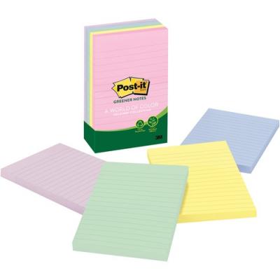 Post-it Greener Lined Notes - Helsinki Color Collection - Pack of 5