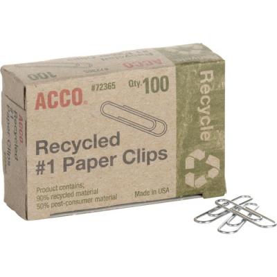 Acco Recycled Paper Clips - Pack of 100